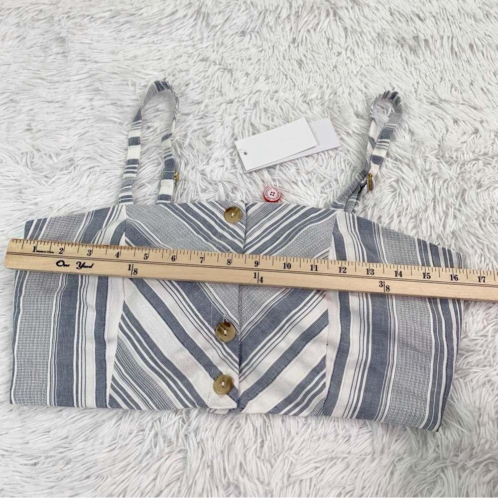 Red Carter NWT Women's striped bow back Crop Top in white blue - Picture 6 of 9